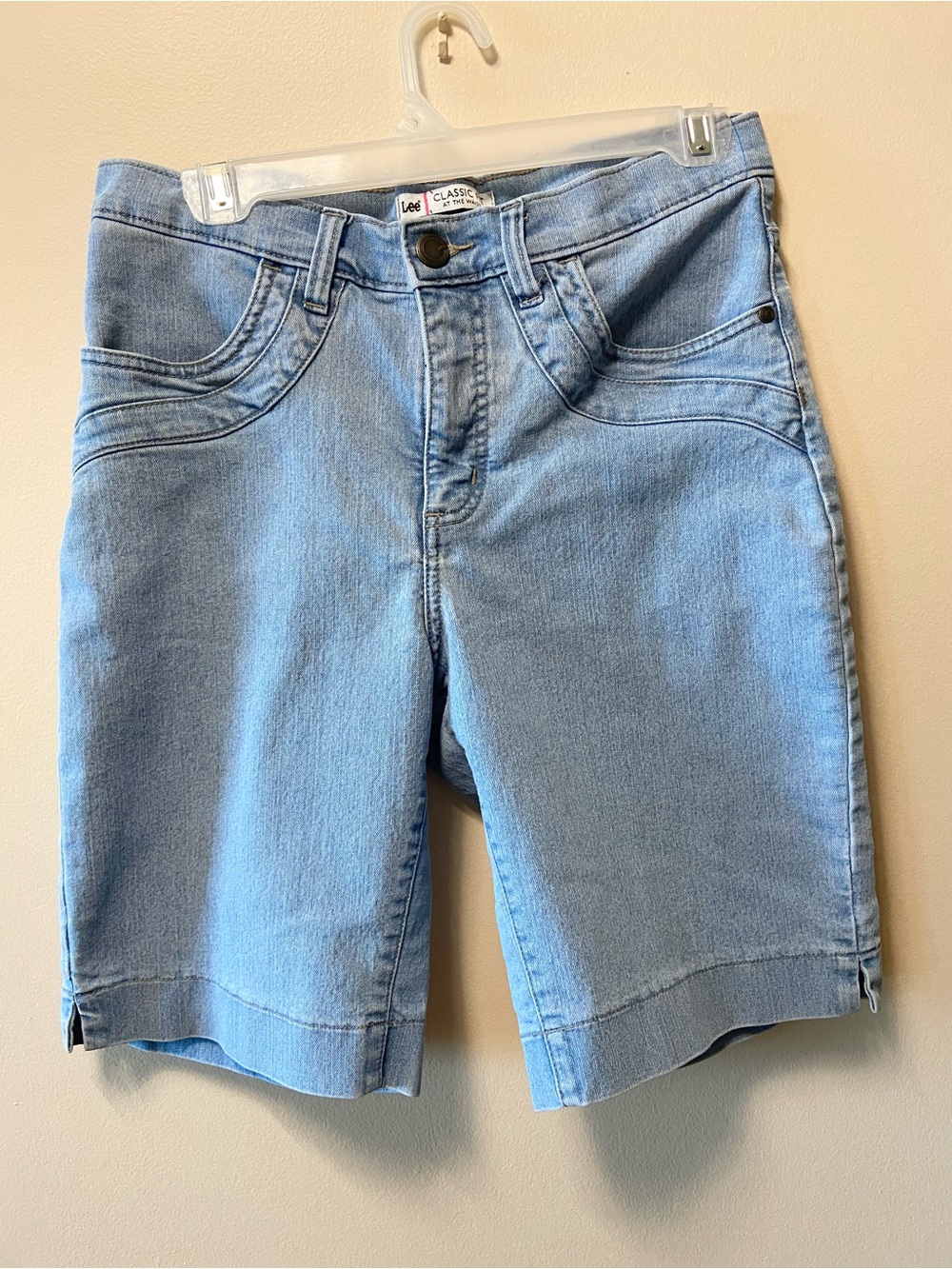 Vintage Lee Women's Light Blue Denim Bermuda Shorts
